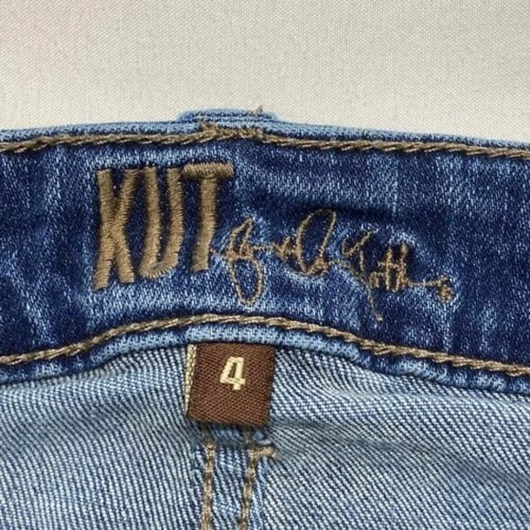 KUT From The Kloth Blue Jeans Women's 4 Carlo Ankle Skinny Raw Hem Medium Wash - Picture 12 of 15
